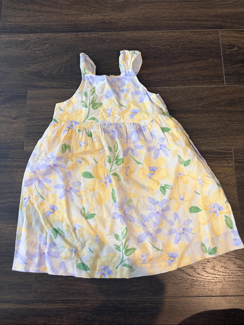 Zara kids Girls' Yellow & Lavender Floral Summer Dress